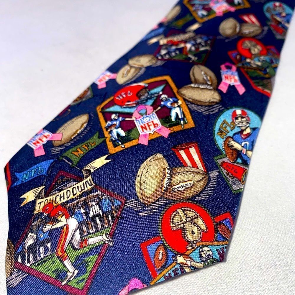 Nicole Miller Neck Tie Silk NFL Breast Cancer
